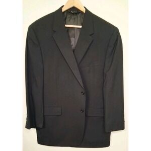 Jos A Bank 48R Black 100% Wool Mens Blazer Suit Jacket Sport Coat 2 Button